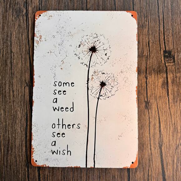 Wall Hanging Sign Metal Sign Gratitude Dandelion Encouragement NEW FAST SHIP - Picture 2 of 3